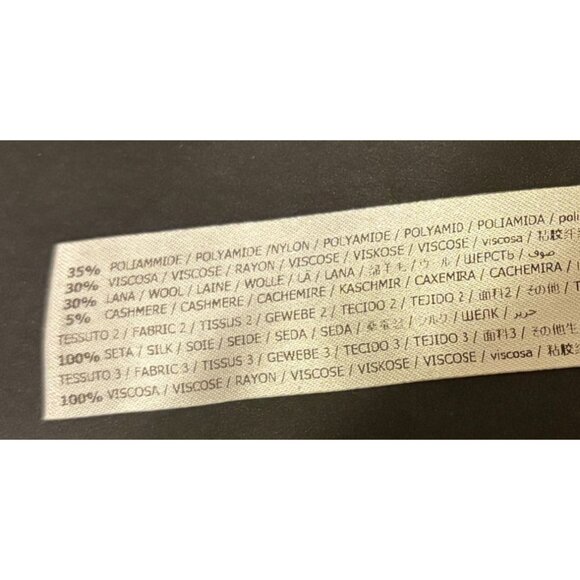 Twinset Wool Cashmere Blend Sweater L Asymmetric Ruffle Fringe Ivory Luxury - Picture 14 of 15